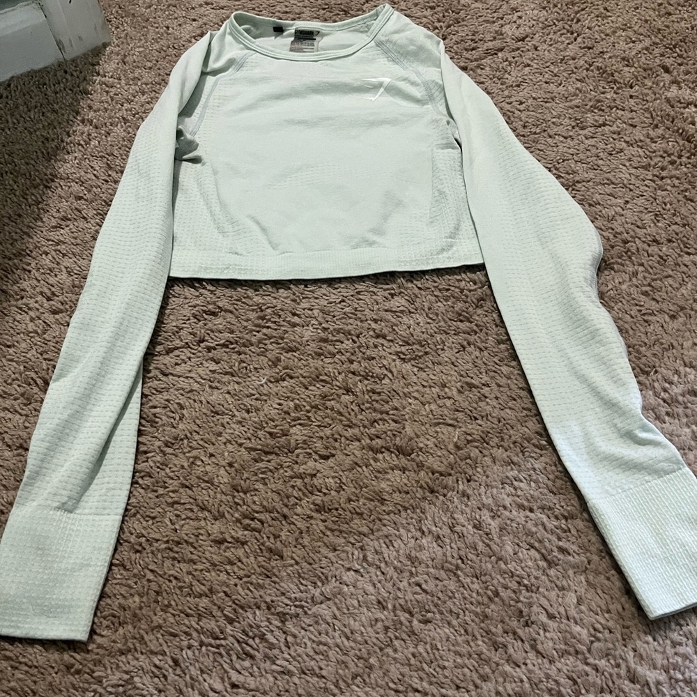 Sea foam green vital Gymshark long sleeve crop top